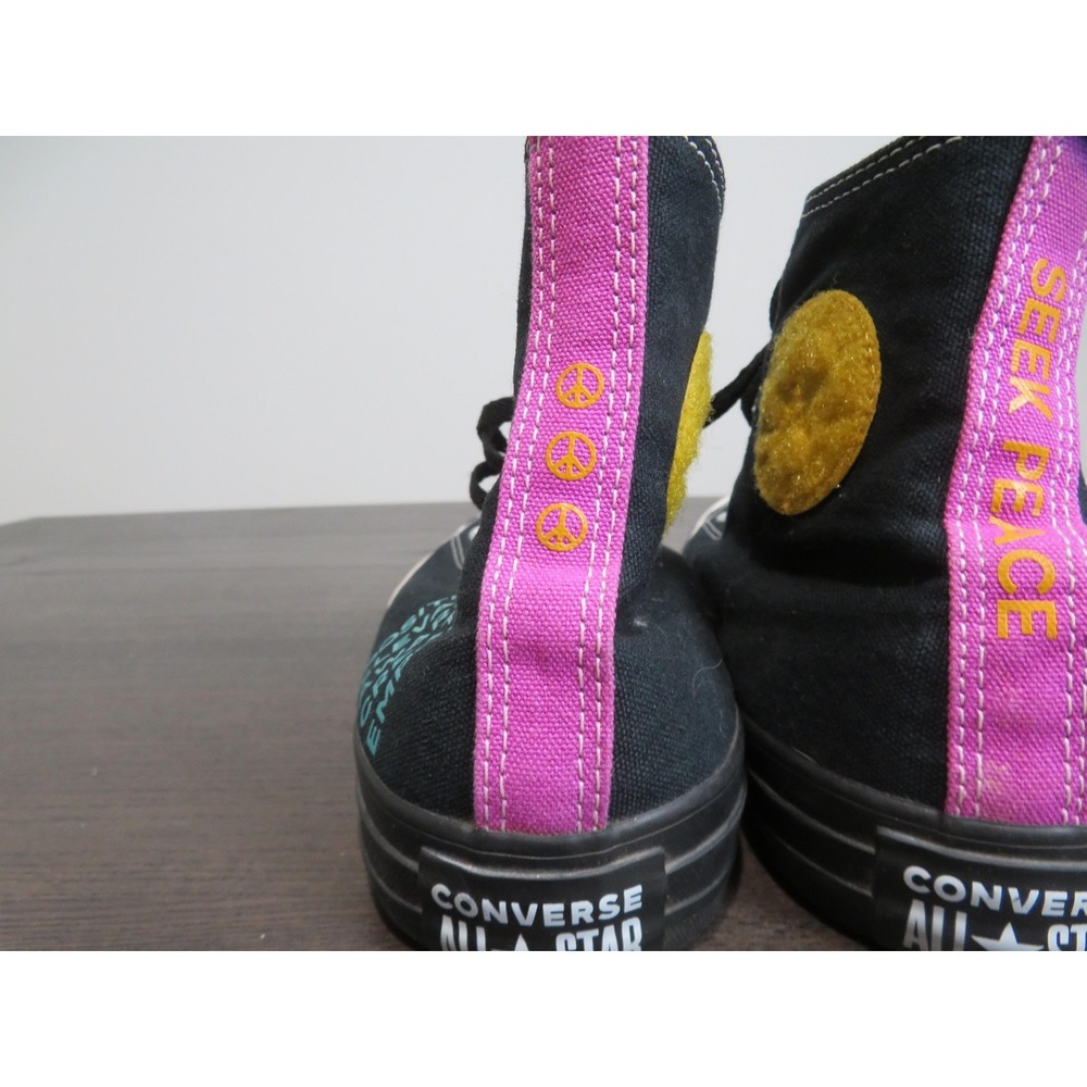 Converse Chuck Taylor All Star Mens Size 9 Shoes Black Seek Peace 166535F Hi Top - Picture 7 of 12
